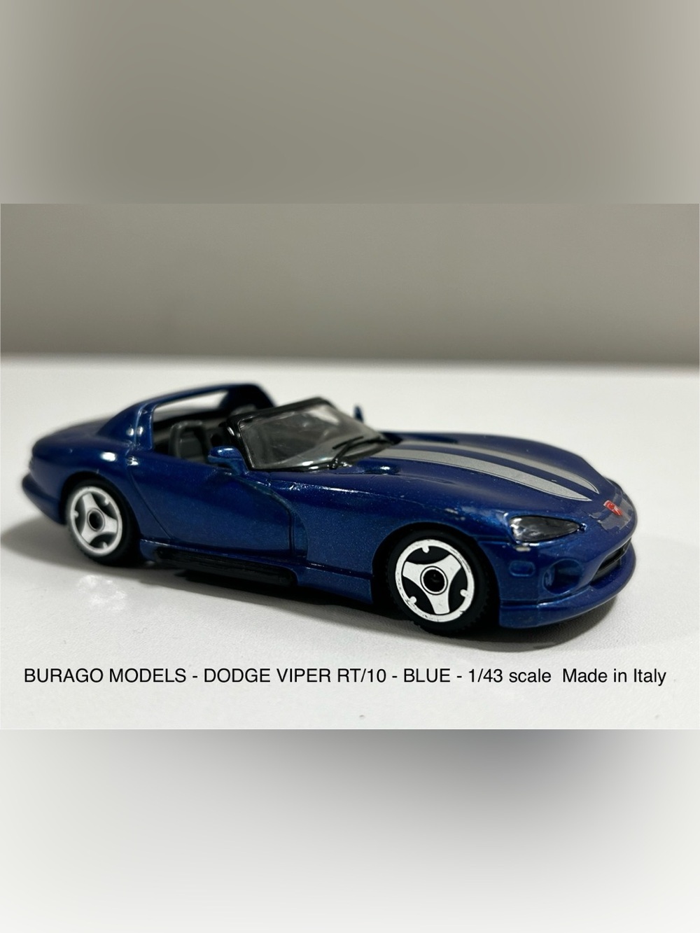 BBURAGO MODEL - DODGE VIPER RT/10 - BLUE - 1/43 scale Made in Italy